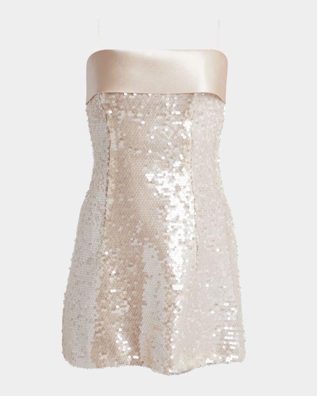 Sequined Strapless Mini Dress